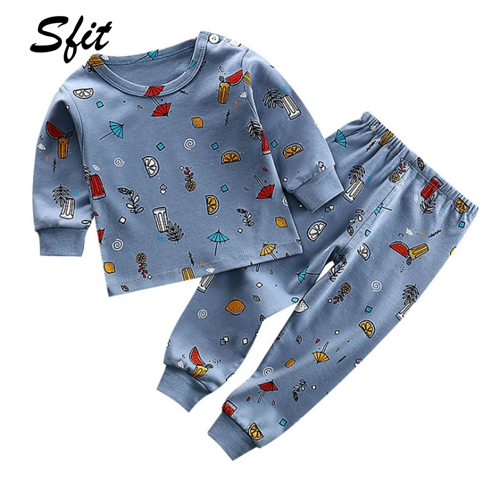 Sfit/комплект из 2 предметов для новорожденных мальчиков и девочек, хлопковый комбинезон, одежда для сна, спортивные комплекты, милые хлопковые комплекты одежды с длинными рукавами