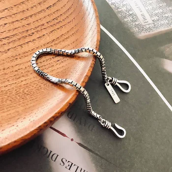 

925 Silver Retro Bracelet Punk Jewelry Charm Bracelet Bijoux Minimalism Bangles Vintage Joyas Boho Silver Bangles for women