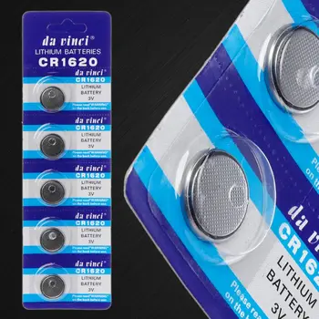 

5PCS Lithium Battery CR1620 Electronic Button Coin Cell Batteries 3VECR1620 DL1620 5009LC Watch Toy Remote CR 1620 85WD