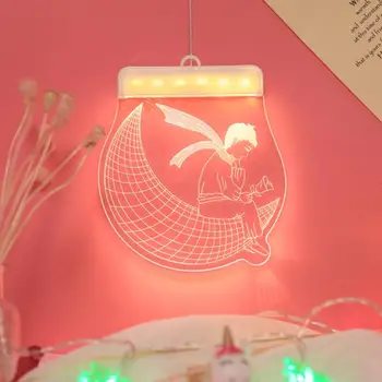 

Boy LED Fairy String Light Creative Night Lights Five-pointed Star Guitar Man Butterfly Love Hanging Wall Lamp Window Decor
