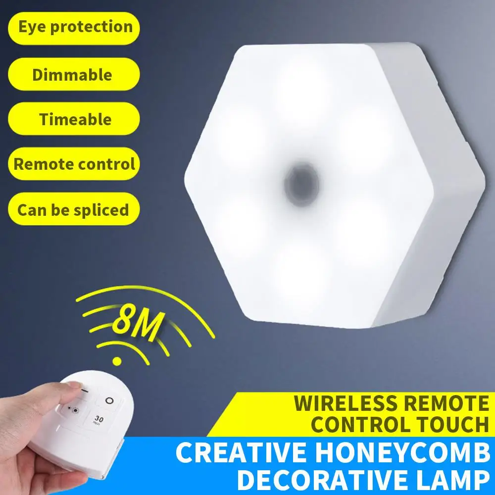 

Portable LED Night Lights ABS Emergency Closet Remote Control Wall Lamp Night Light Creative White Automatic Wardrobe