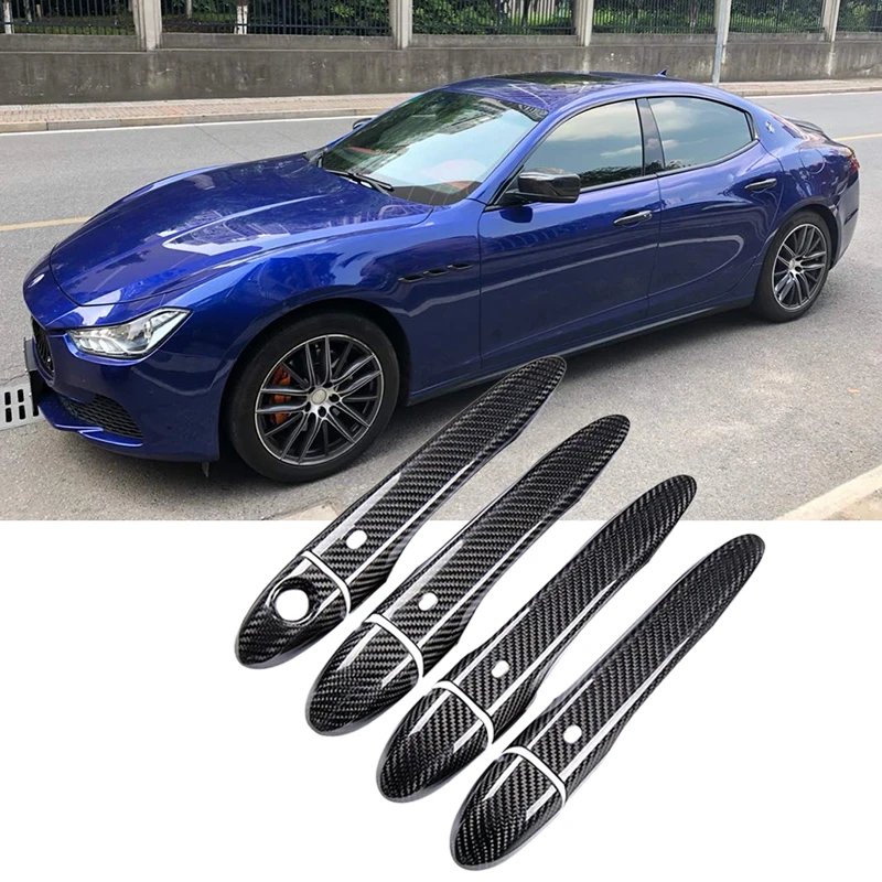 Наружная крышка дверной ручки из углеродного волокна отделка украшение для Maserati