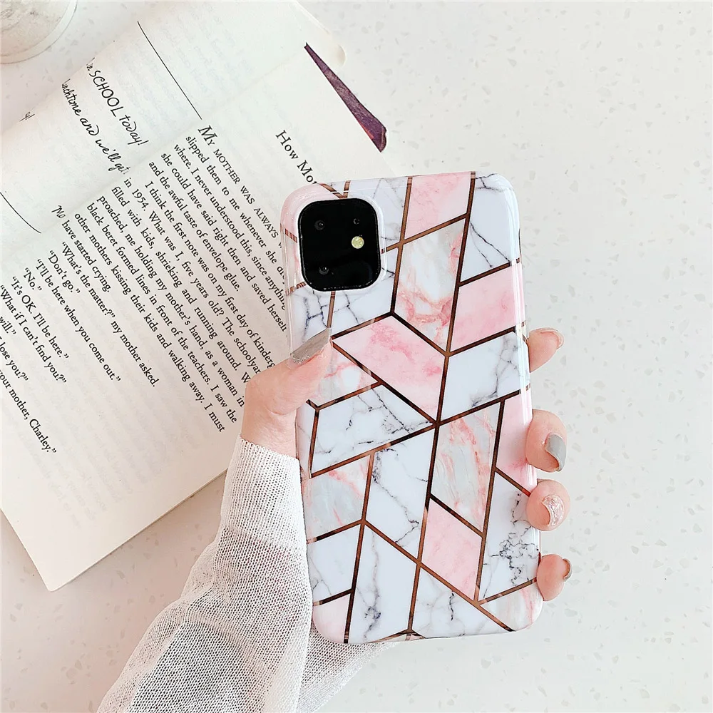 N1986N чехол с мраморным покрытием для iPhone 11 Pro Max X XR Xs Max Роскошный чехол для телефона для iPhone 6 6s 7 8 Plus модный IMD полный Чехол