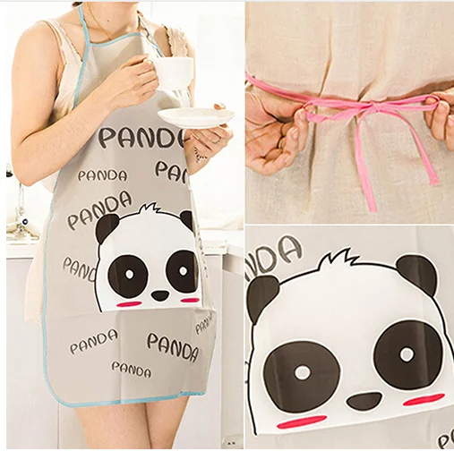 

Women Waterproof Cartoon Kitchen Cooking Bib Apron 70 80