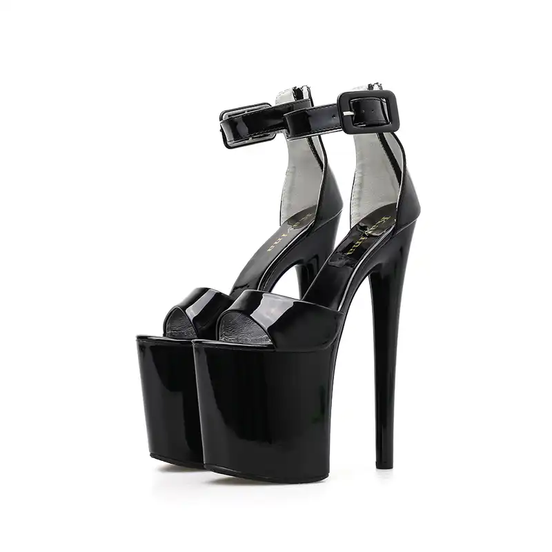 black platform stripper heels