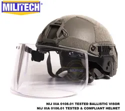 MILITECH FG Deluxe NIJ IIIA БЫСТРО Пуленепробиваемый Шлем и комплект козырька Дело баллистических пуленепробиваемые посылка