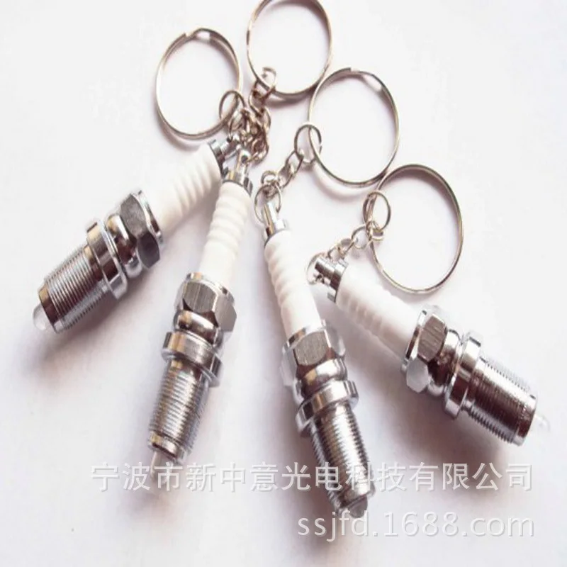 

With Keychain of LED Lamp Aluminium Alloy Material Spark Plug Keychain