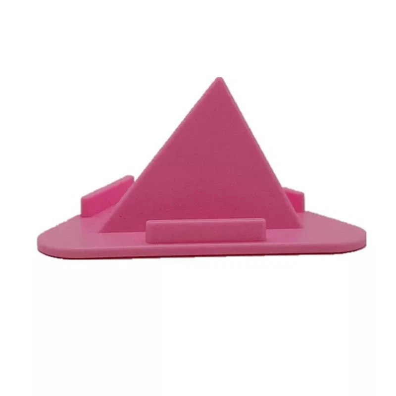 Universal Triangle Three-sided Desktop for Xiaomi Phone Stand Bracket Pyramid Shape Holder Stand Desk Mount Bracket for IPhone - Цвет: pink