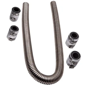 

48" BLACK RADIATOR HOSE KIT STAINLESS STEEL + ALUMINIUM END CAP FOR HOLDEN