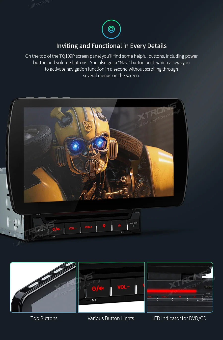 Flash Deal 10.1" Android 9.0 OS 2 Din Car DVD Multimedia Two Din Car Navigation GPS Double Din Car Radio with HDMI Output Function Support 6