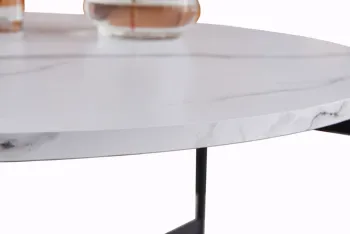 

Modern Nesting coffee table,Black color frame with marble top-36”