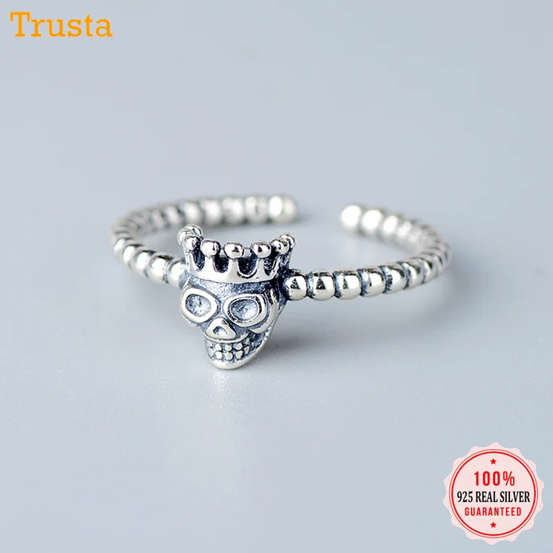 Trustdavis 2019 100% Серебро 925 пробы Настоящее серебро с черепом коктейльное Открытое