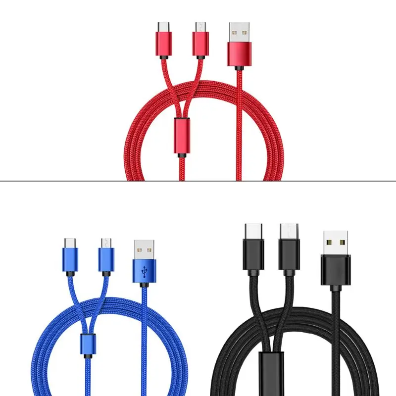 2в1 Универсальный Micro usb type C зарядный кабель провод для Samsung Oneplus Xiaomi Huawei ZTE sony htc Android мобильный телефон планшет