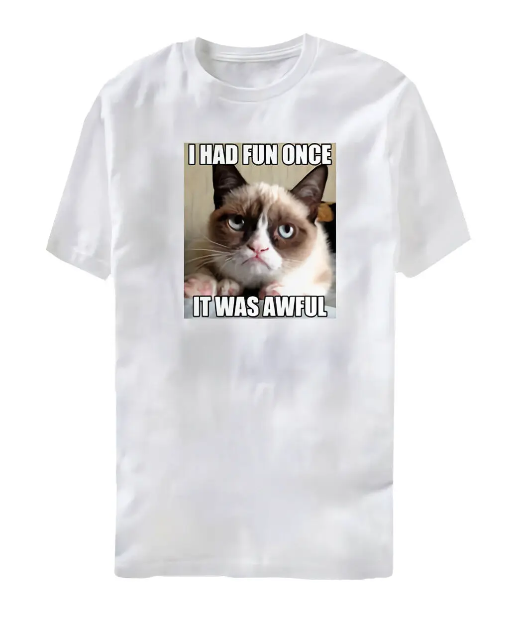 

Grumpy Cat I Had Fun Once Mens White T-Shirt