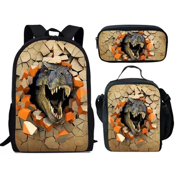 

3D Custom pattern dinosaur Print Boys Girls backpack Travel Laptop Dayback for Teens Middle School Student Book Shoulder Bag