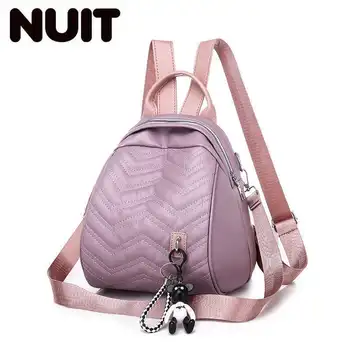 

Multipurpose Both Shoulders Package Woman 2019 Tide Pu Skin Personality Joker Leisure Time Concise Travel Small Backpack