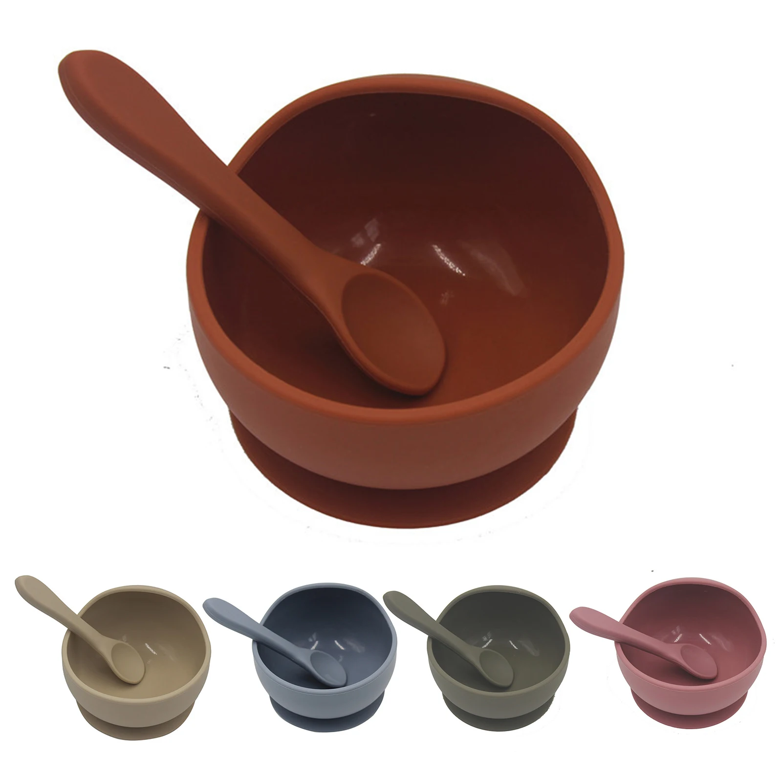 

Baby Bowl Spoon Set Kids Feeding Bowl with Suction Cup Silicone Bowl for Kids and Babies