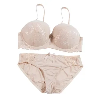 

Floral Embroidery Lace Bra sets Deep V Sexy Plus size Push up Women Underwear set Bra and Panties 34 36 38 40 42 D