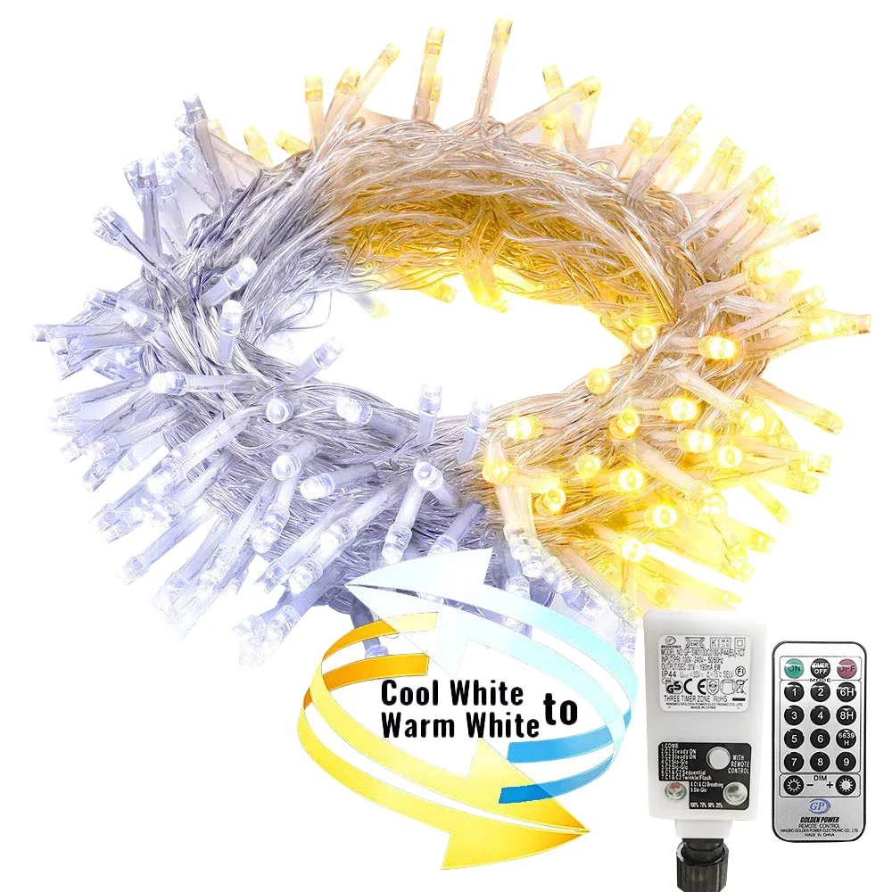 50 100M Christma light Outdoor Waterproof LED String Light Color Changing Fairy Lights Memory Function Timer Tree Decoration D20