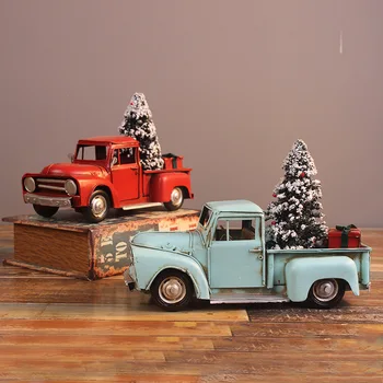 

Diecast Offroad Car Model Christmas Tree Gifts Handmade Truck Troop Transport Model Iron Sheet European Crafts Ornaments Toys