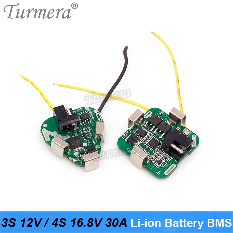 Turmera 스크루 드라이버 드릴 배터리 케이스 박스, 18650 홀더 브래킷 포함, 3S 4S 30A BMS 보드, 슈라 슈리카 수리용 A, 12V, 16.8V