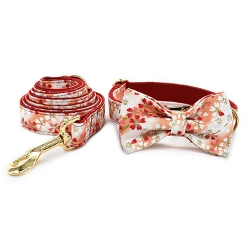 

Dog Collar Adjustable Metal D Ring & Buckle Working Dog Collar Girl for small Medium Large Dogs Little Flower Design pitbull