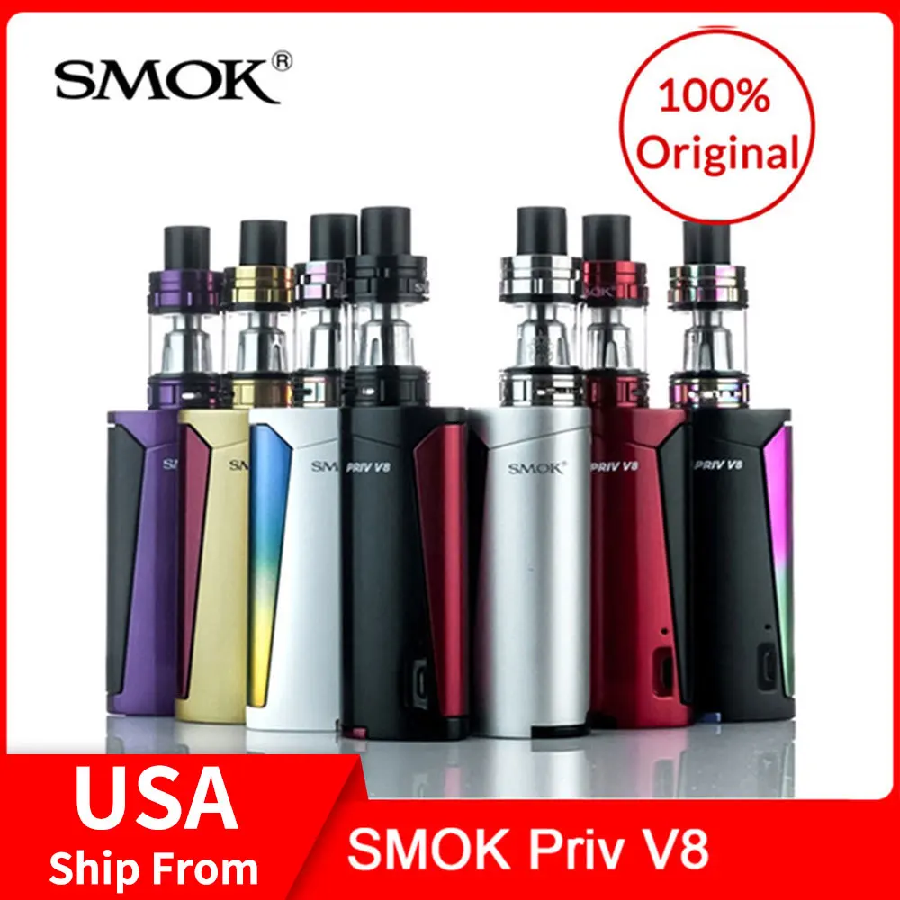 Original SMOK Priv V8 Vape Kit 60W with TFV8 Baby Tank 3ml  + V8 Baby M2 Coils + Glass Tube For Electronic cigarette vape Kit