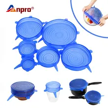 Anpro universal silicone tampas de estiramento panelas tigela de vidro pan pote tampa de silicone envoltório de alimentos capa reutilizável spill rolha selo capa(China)