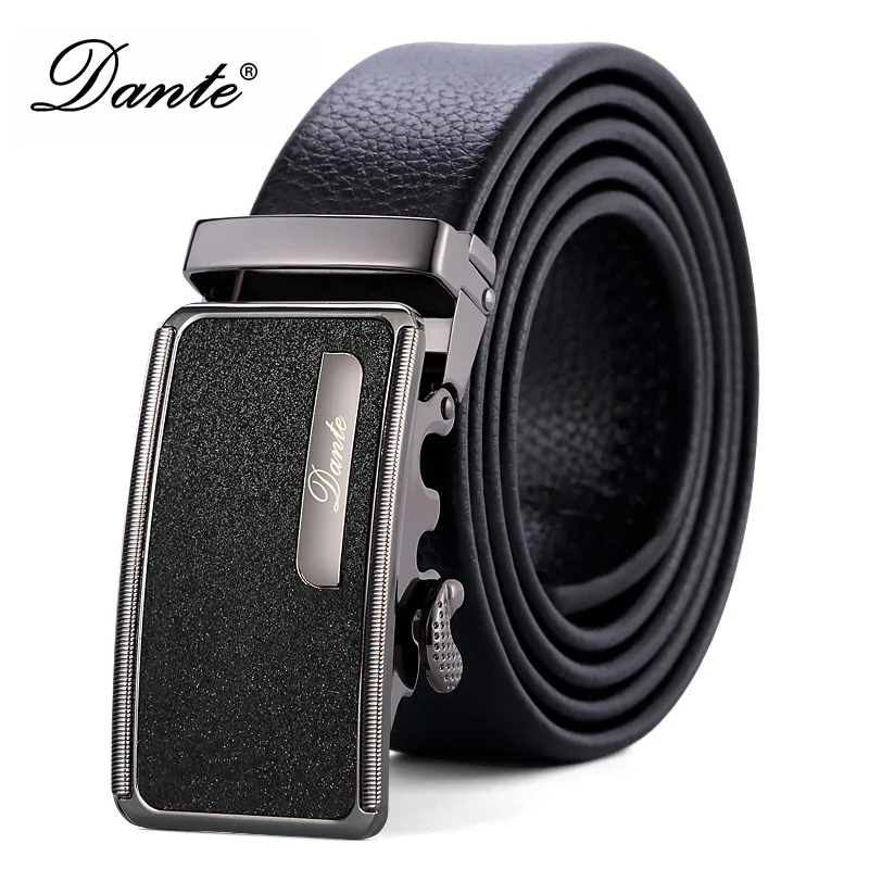 BlackZD1065 Dante мужской ремень ремни из коровьей кожи брендовые модные ремни из натуральной кожи с автоматической пряжкой для мужчин Ширина 3,5 см подарочная упаковка - Цвет: BlackZD1065