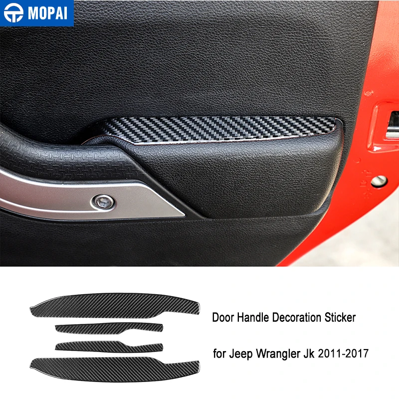 door handle cover MOPAI интерьерные молдинги для Jeep Wrangler JK, декоративные наклейки из углеродного волокна, аксессуары для Jeep Wrangler JK 2007 - Название цвета: door handle cover