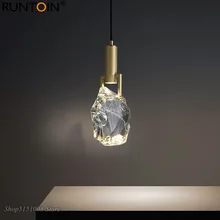 

Led Pendant Lights Modern Crystal Nordic Luxury Dining Room Bar Kitchen Hanging Bedroom Bedside Lamp Suspension Deco Luminaire