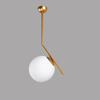 

Nordic Design Pendant Light Fixtures White Glass Lampshade Lamp Living Room Dining Room Decor Home Lightinng Gold Metal E27