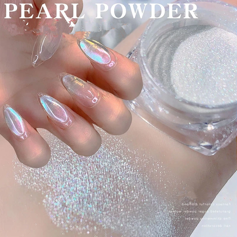 onpeilbaar meteoor Instrument 1 Box Pearl Ice Muscle Nail Glitter Powder Fairy White High Gloss Nails Art  Pigment Dust Uv Gel Polish Accessories Manicure Tool - Nail Glitter -  AliExpress