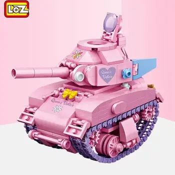 

LOZ 1118 Mini Pink Tank Block Technic Cartoon Car Model Bricks DIY Building Blocks Assembly Toys for Children Educational Gifts
