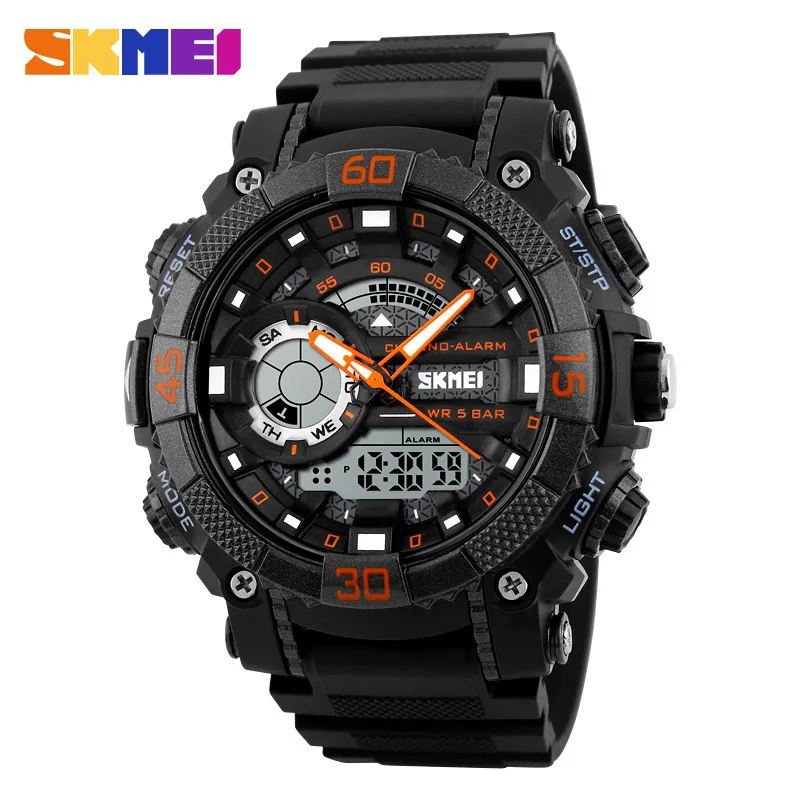 

Skmei 1228 Men Waterproof Electronic Watch Cool Outdoor Sports Multi-functional Male STUDENT'S Watch