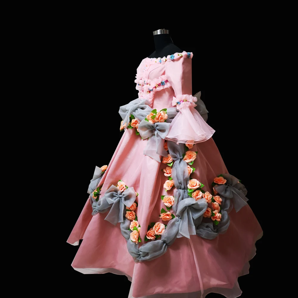

2020 New pink victorian Halloween Cosplay dress Colonial Georgian Renaissance Gothic Historical dress D-517