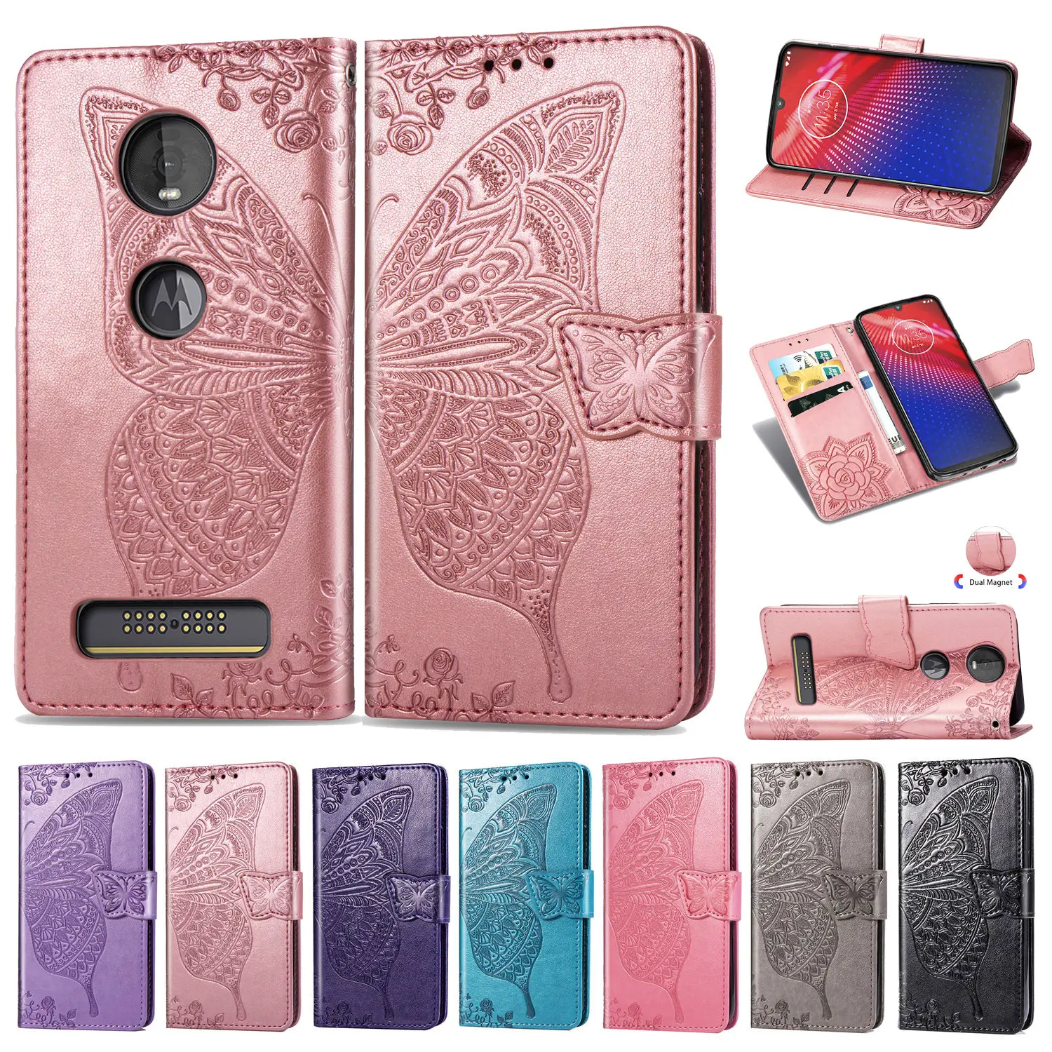 Funda de cuero con tapa para Motorola Z4 Play Ultra, carcasa tipo