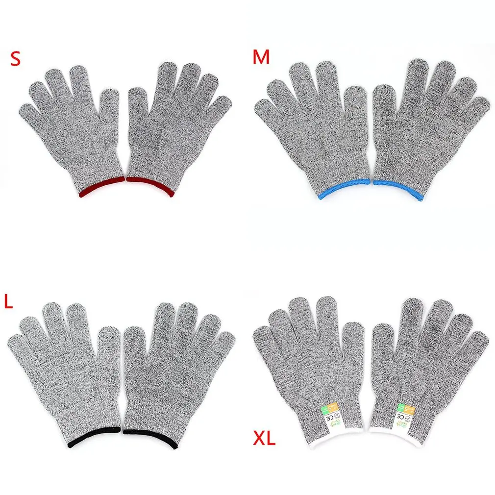 1 пара анти-порезные перчатки, устойчивые к порезам, уровень защиты 5, защитные перчатки для пищевых продуктов, противоскользящие перчатки для кухонных порезов