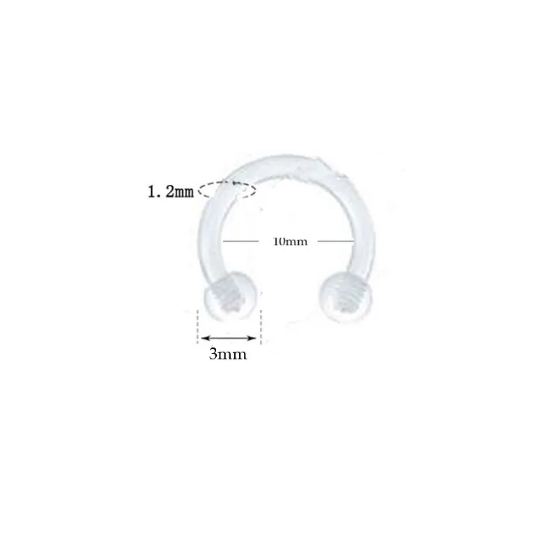 5 шт./лот носовая перегородка Daith Tragus Cartliage пирсинг спираль губная серьга, кольцо CBR ухо драгоценный камень кристально чистый TranspareScrew ювелирные изделия гвоздики