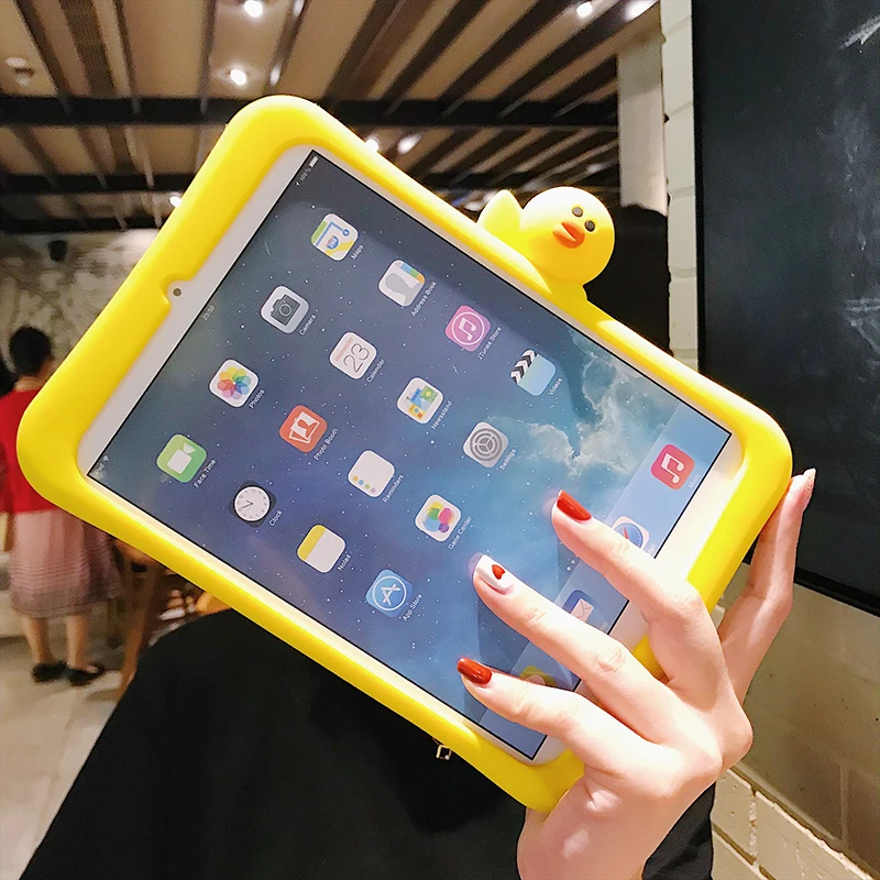 Планшет силиконовый чехол с подставкой для Планшеты ipad Mini1 на возраст 2, 3, 4, 5, ipad air 2 3 pro 10,5 Мультфильм защитный чехол для ipad 2, 3, 4 18 9,7