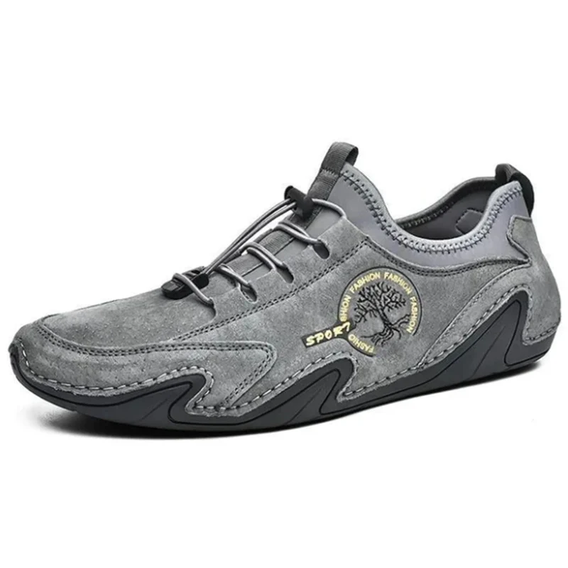 2020 New Suede Leather Shoes Men Loafers Octopus Casual Leather Shoes Soft Driving Shoes Men Flats Walking Lace-Up Man Footwear