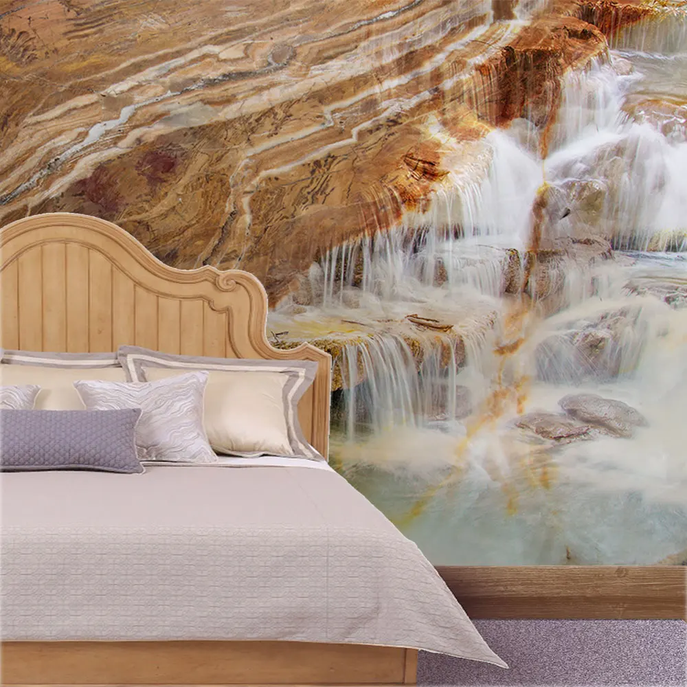 

Decoration Textile wallpaper Marble stone flowing water background wall
