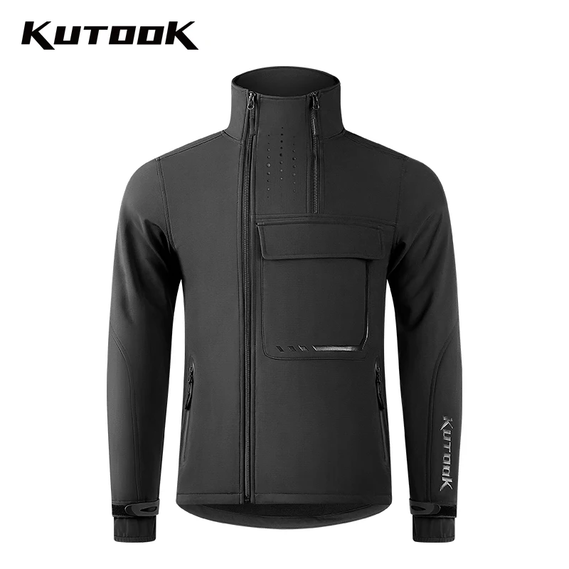 

KUTOOK Men Soft Shell Jacket Winter Thermal Coat Windbreaker Warm Outdoor Hiking Climbing Windproof Waterproof Sports Wear