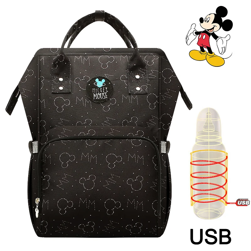 Сумка для подгузников с USB подогревом disney, рюкзак для подгузников для беременных, Большой Вместительный рюкзак для кормления, дорожный рюкзак, сохраняющий тепло, дропшиппинг