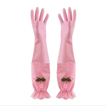 

Dish Washing Gloves for Female Waterproof R Kitchen Durable Cleaning Household Chores Washing Dishes PVC rubber gloves