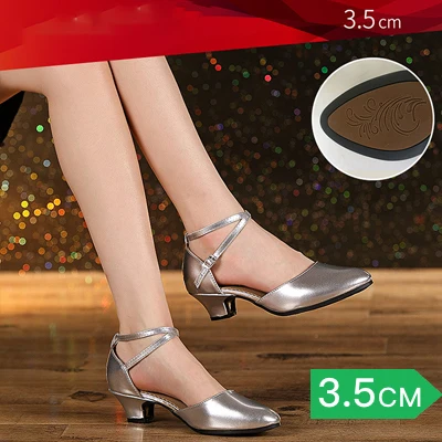 Танцевальная обувь высокого качества, Новое поступление,, Детская/детская обувь для бальных танцев, танго, сальсы, латинских танцев - Цвет: Silver3.5