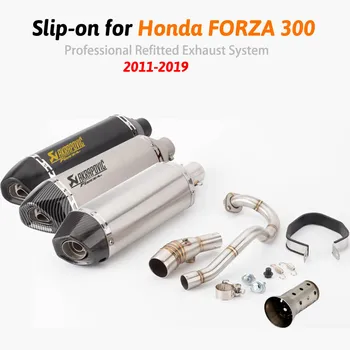 

For FORZA300 2017-2019 Slip-on Full Exhaust System Stainless Steel Front Link Pipe Exhaust Pipe Muffler Tips Silencer