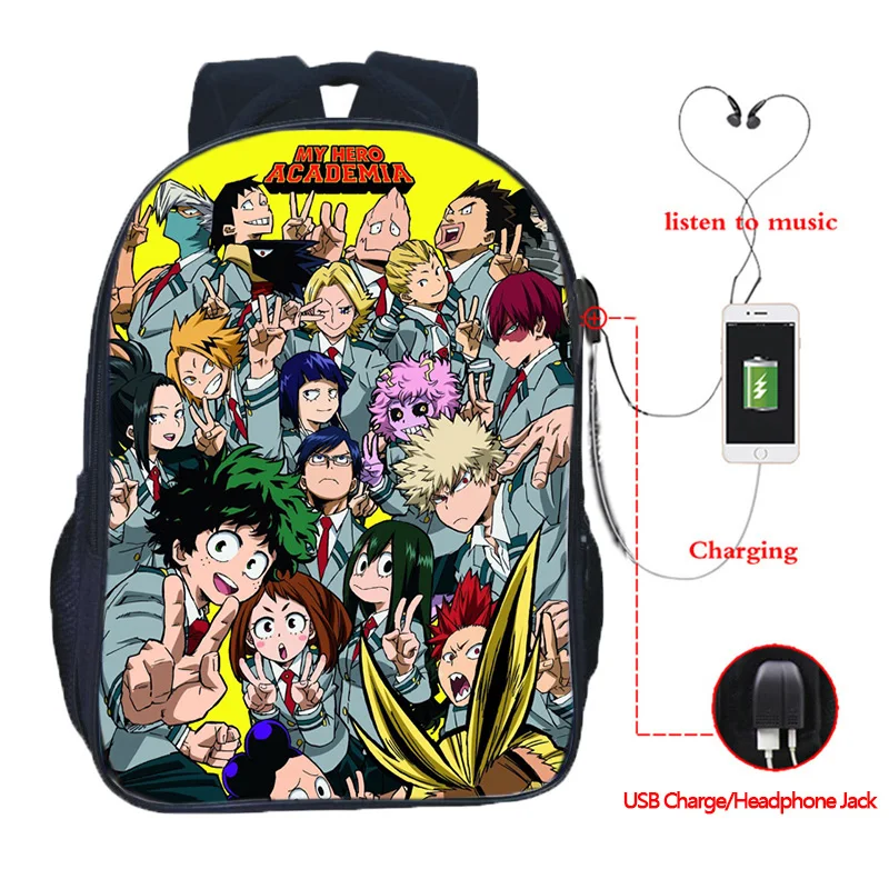 My Hero Academia Boku Anime Large Travel Backpack 