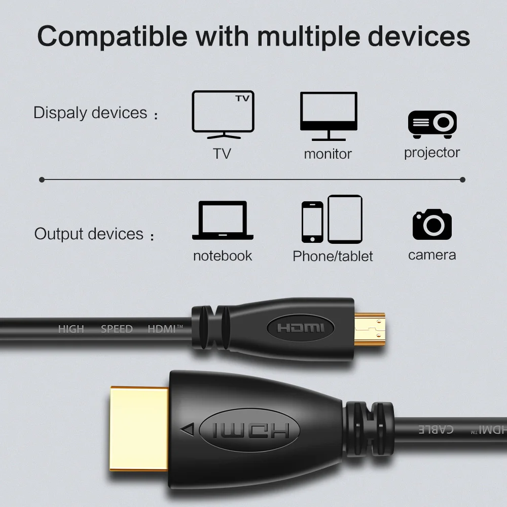 Позолоченный кабель для камеры GoPro 3D 1080P hdmi к micro D типа Папа hdmi|hdmi cable to component cable|cable a