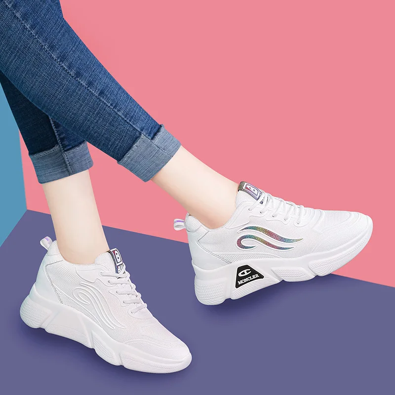 

Women's Sports Shoes 2020 Net Face Women's Shoes Joker Leisure Lace Sports Shoes Breathable Torre Shoes